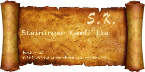 Steininger Kamélia névjegykártya